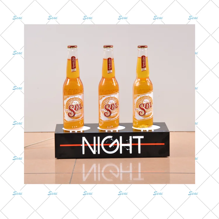 clear acrylic led bottle glorifier display stand for wine