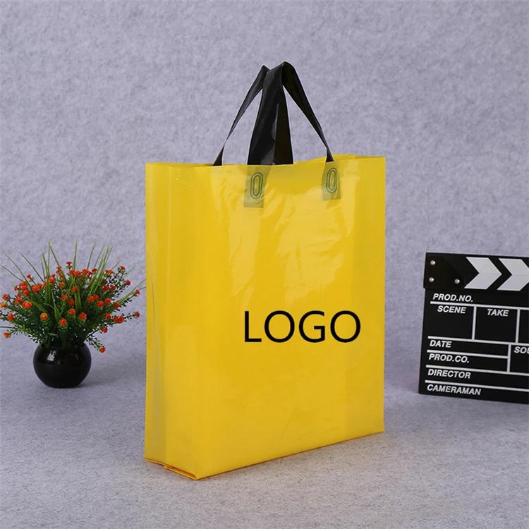 Top sale custom logo printed cheap full color degradable plastic bag handle length wholesale