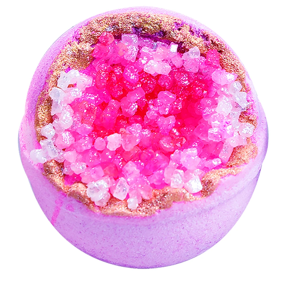 Private Label Bubble Bath Fizzy Colorful Bomb Ball Crystal Geode Bath Bomb