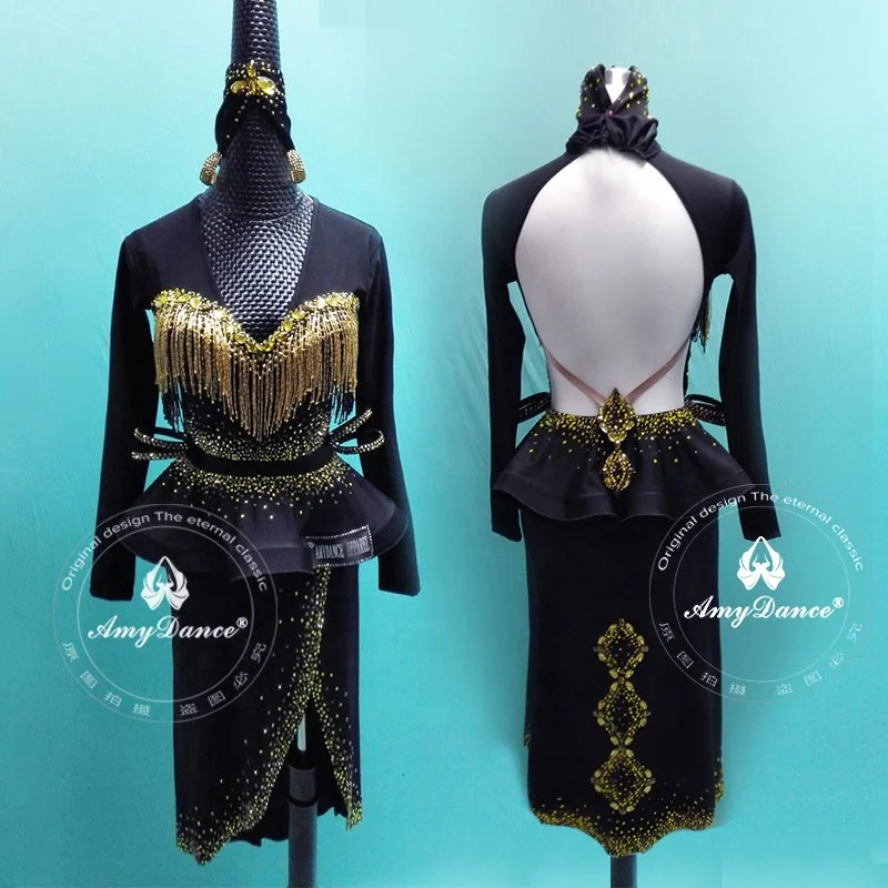 High end adult women latin dress blackpool competition latin dance costume