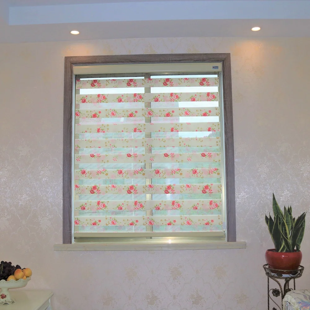 manufacturer supply price good wholesale flower printed zebra blinds window fabric