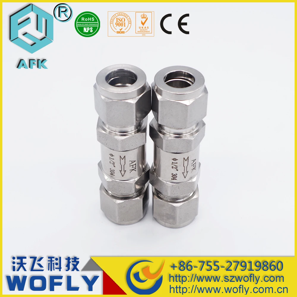 wolfy AFK OD Compression Connection Air Compressor Gas Check Valve Stainless Steel 3/8