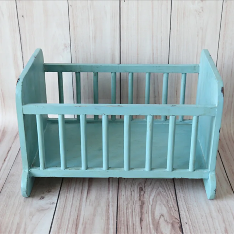 Baby Crib White Newborn Wood Bed Newborn Photo Props Baby Bed Props Wooden Basket for Photoshoot