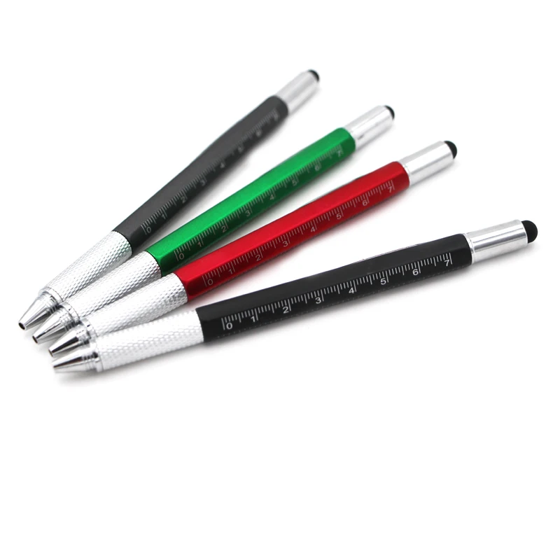 
Multi function outdoor tool pen with stylus screwdriver rule scale spirit level car tool 