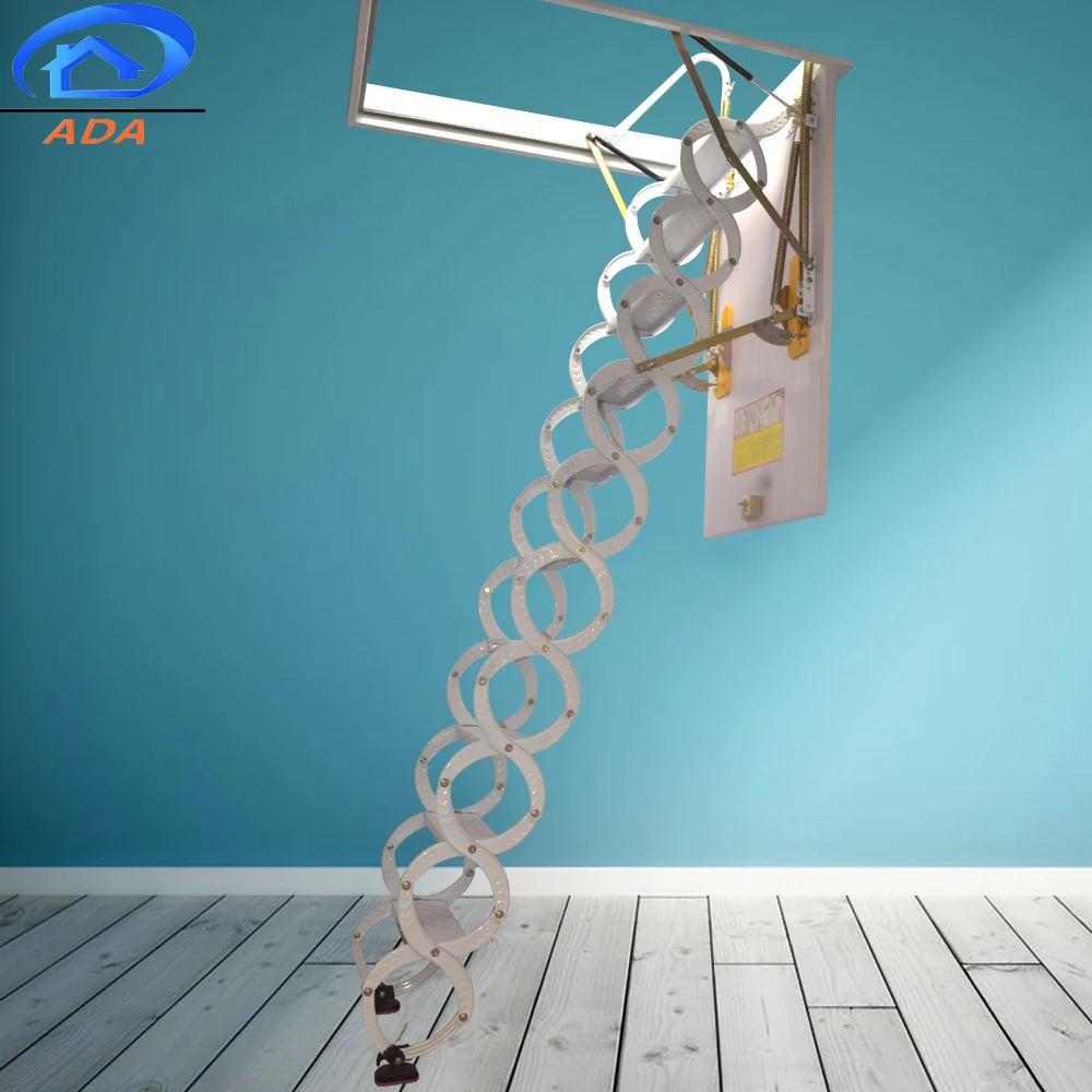 New Model Home Use Combination Extendable Carbon Steel Widening Colored Loft Stairs