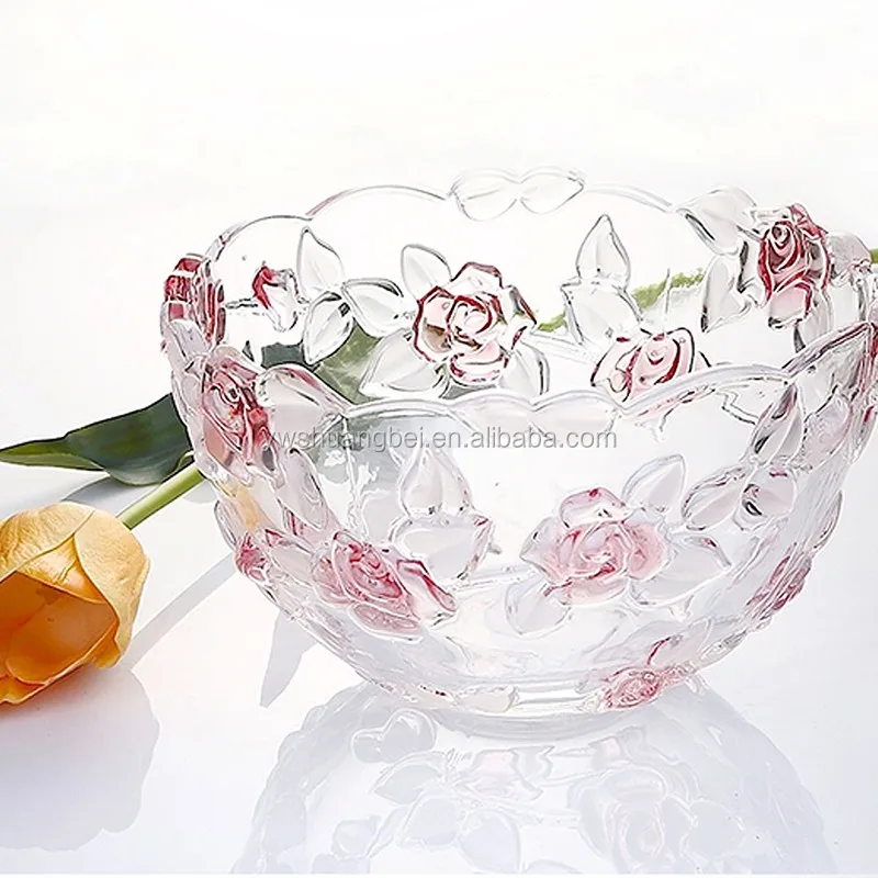 Wholesale Flower Cheap Clear Glass Bowl For Candy Fruit Or Salad