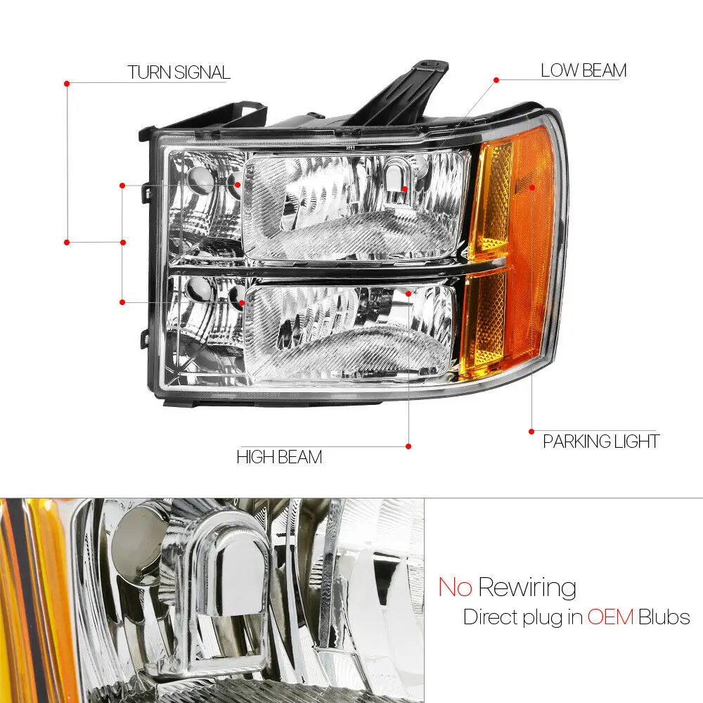 Фара автомобиля производитель для 2007 2008-2014 GMC Sierra headlighht фары