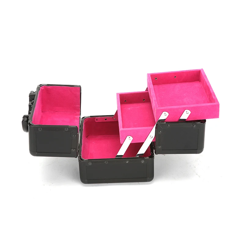 
Nail Polish Lipstick Makeup Storage PU leather Aluminum Cosmetic Cases 