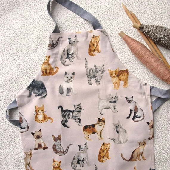 Funny cats printing professional kitchen cooking baking gardening barista housewife customized logo Cotton kids and adult Aprons