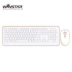 OEM Factory Многофункциональный эргономичный дизайн 2,4 ГГц USB Беспроводная Офисная Клавиатура и мышь шоколадного цвета комбо для дома