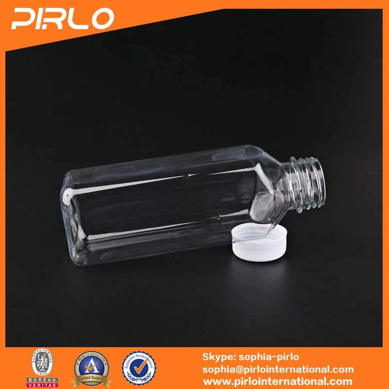 16oz 475ml transparent square PET material plastic beverage bottle juice bottle
