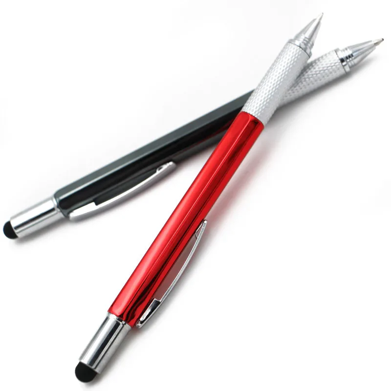 
Multi function outdoor tool pen with stylus screwdriver rule scale spirit level car tool 