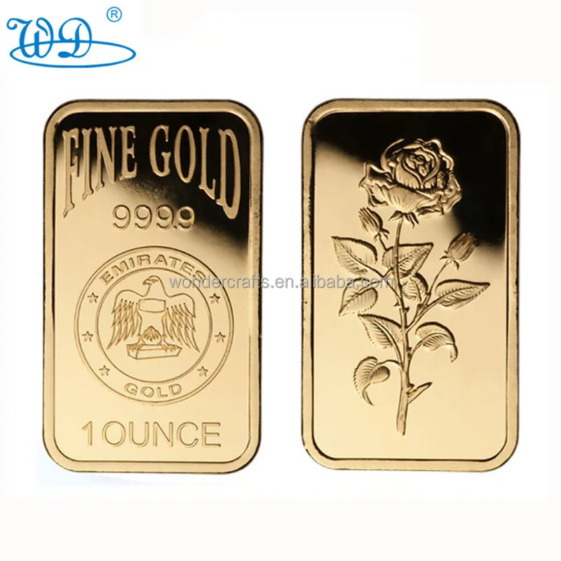 WD Free design new year monkey collection metal OEM ODM gold metal ingot bars custom 1 oz Gilding Metal Ingot Bar