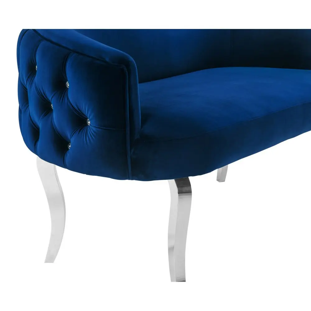 Hotel Lobby Modern Stainless Steel Gold Legs Velvet Lounger Sofa