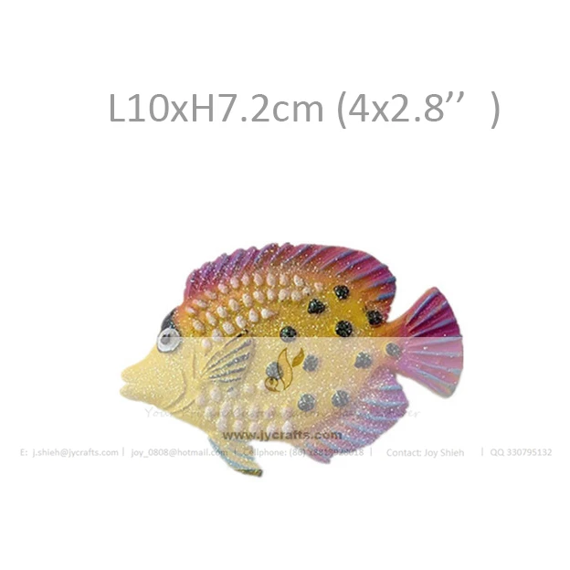 Resin craft 3D tropical fish shape sea animal fridge magnet for home decoration - 6 designs