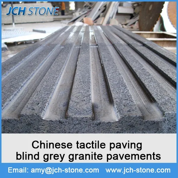 Китайский тактильный тротуарный серый гранитный тротуар