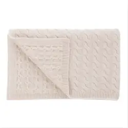 pure long staple Mongolian cashmere 7GG chunky cable knit baby blanket
