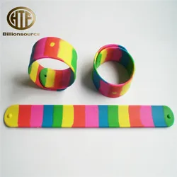 Bracelet accessories kids christmas silicone rainbow slap bracelet