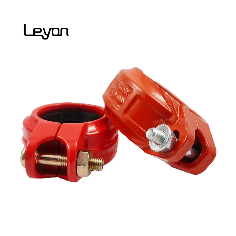 Chinese pipe fittings ductile cast iron grooved flexible coupling rigid coupling for fire fighting pipe fitting