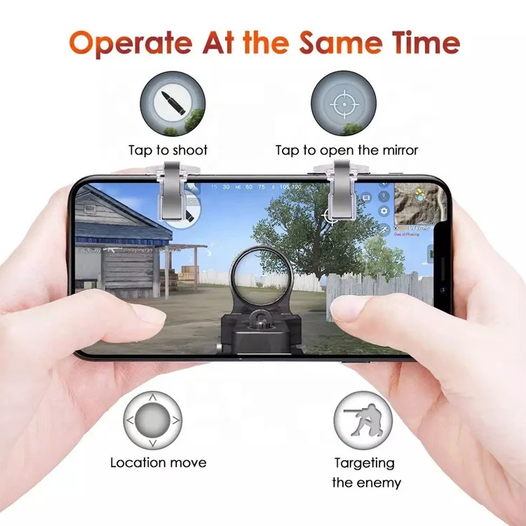 Hot Selling 1 Pair Game Auxiliary L1R1 Trigger L1 R1 Fire Buttons PUBG mobile controller For PUBG, Rules of Survival,Fortnite