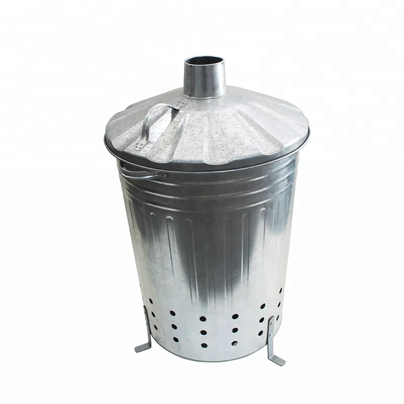 Factory wholesale home garden metal 75L galvanized incinerator