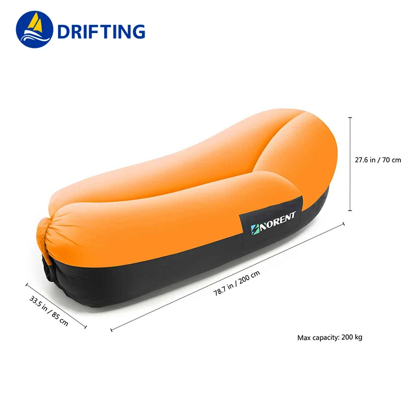 
2019 Hot Sale Fast Inflatable Sofa Lazy Bag Sleeping Bag 240*70cm Camping Portable Air Banana Sofa Beach Bed Air Hammock Nylon 