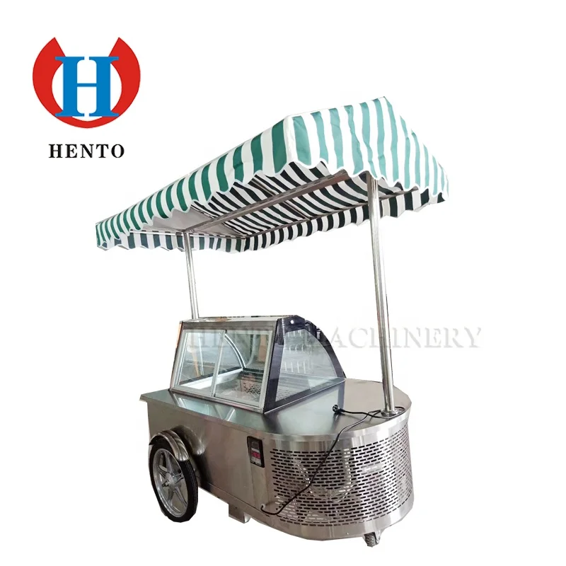 China Supplier Ice Cream Push Cart For Sale / Mobile Ice Cream Cart
