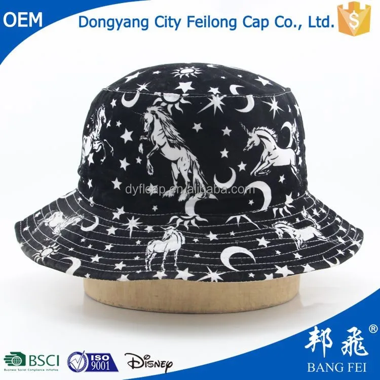 black white horse cartoon pattern outdoor fishing fisherman hat cap for baby kids