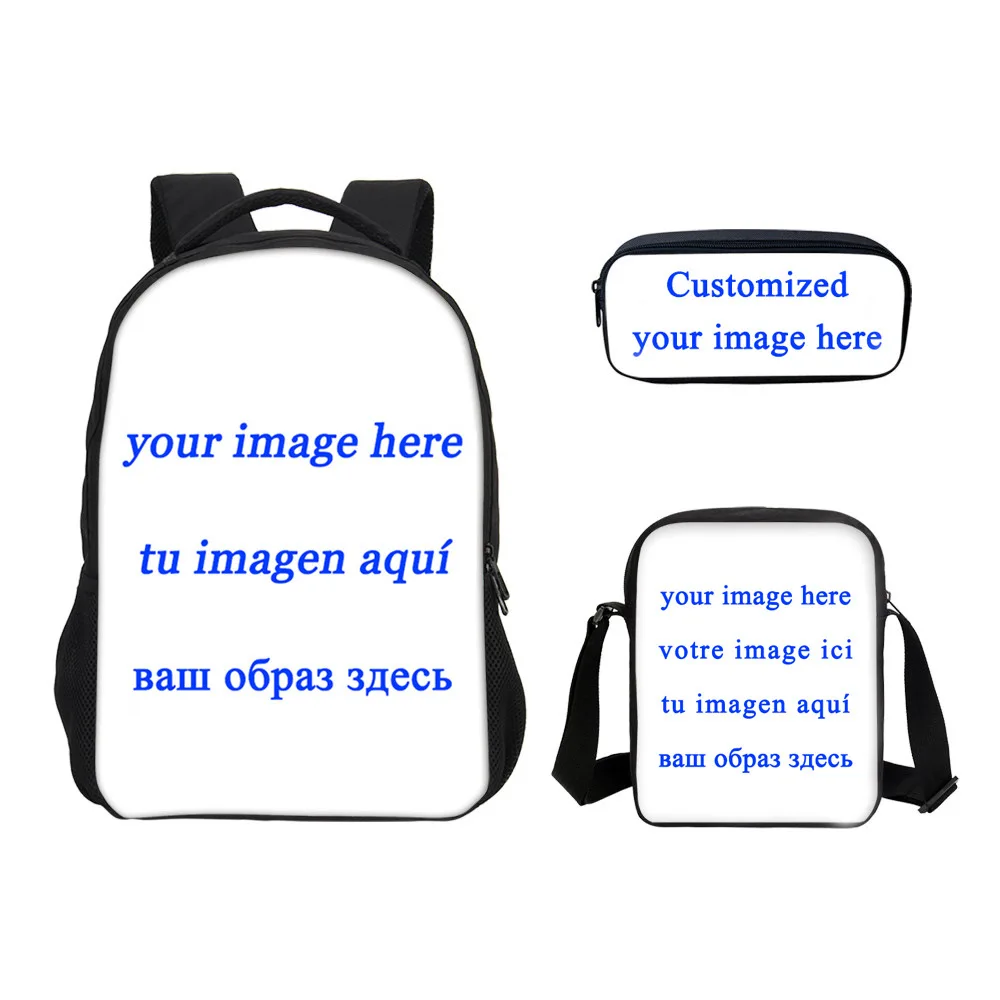 Attractive designs backpack school bag and lunch bag set sublimation blank bag