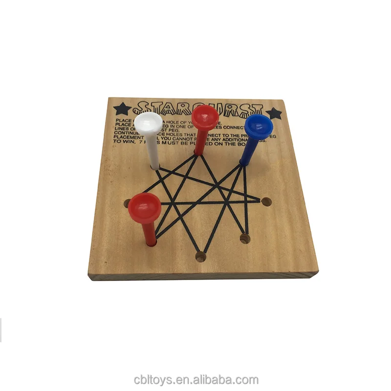 tic tac toe wooden board game brain teaser pegs wooden teaser games 7 style soild wood starburst cbl1026