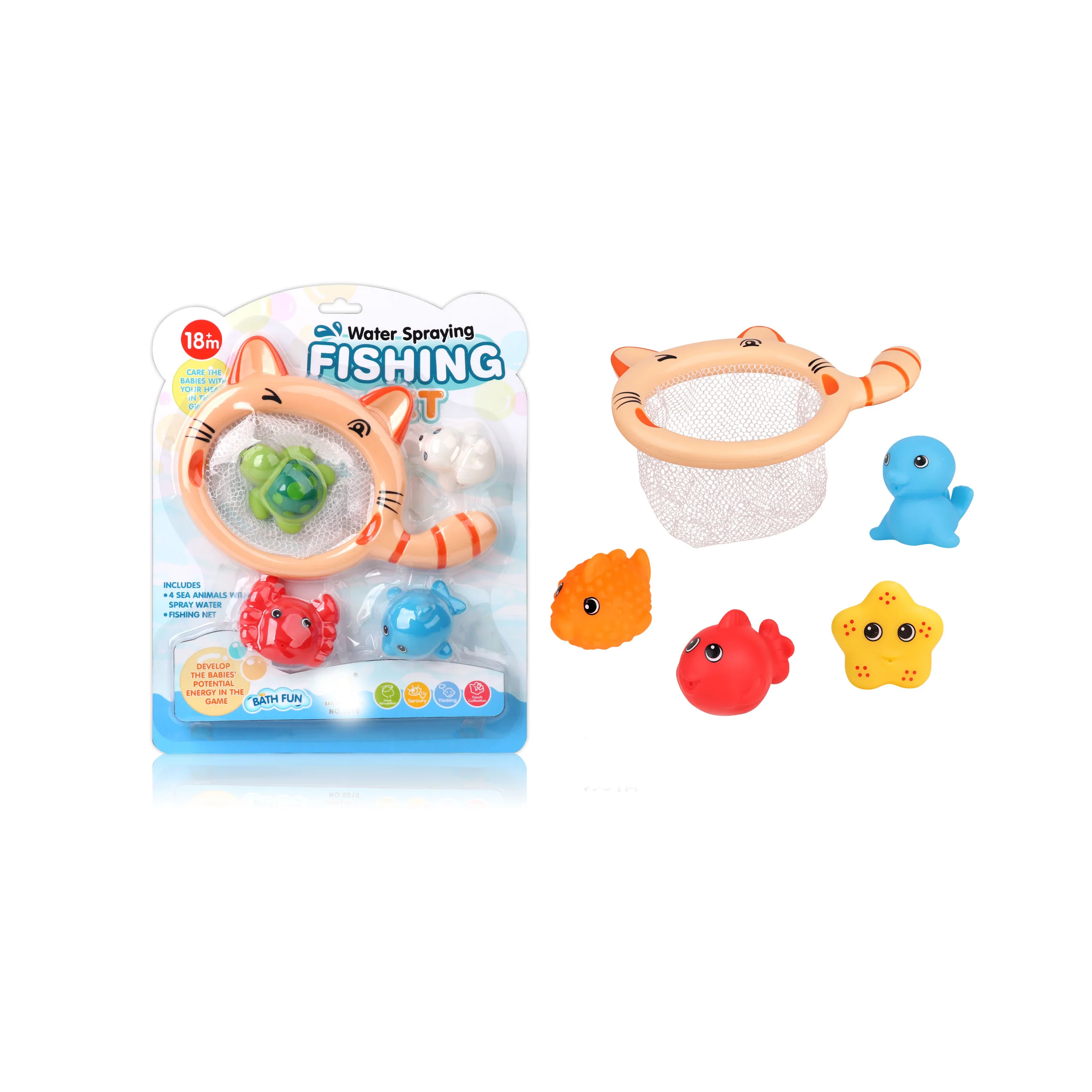 
star,turtle,dolphin,whale,sea lion, crab,goldfish, thornback cat fishing net water fishing game fish net rubber animal bath toy 