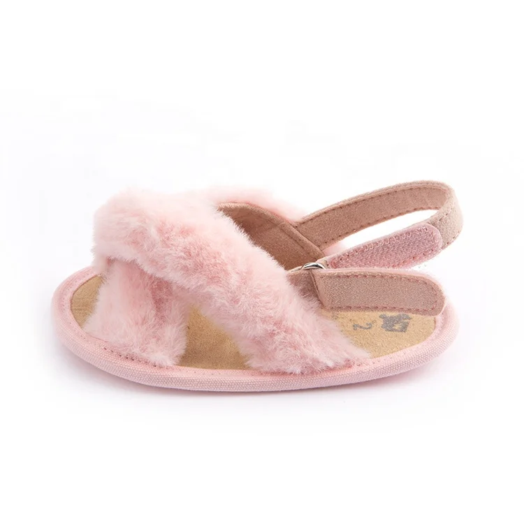 Симпатичные Детские повседневные модные плюшевые туфли детские пушистые Тапочки