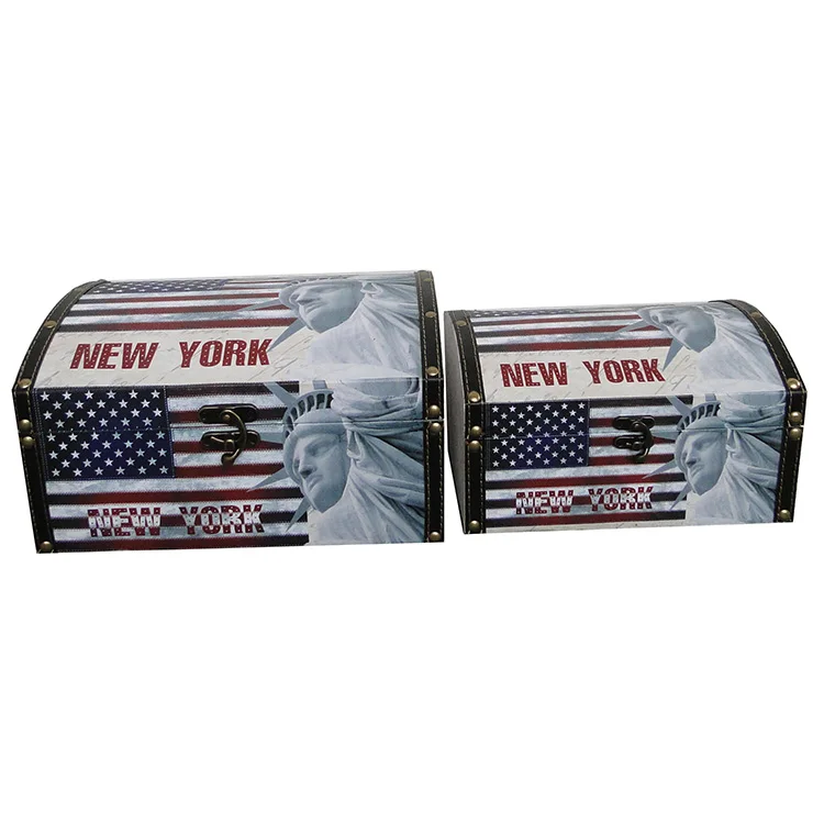 USA Flag New York Design Decorative Storage Box