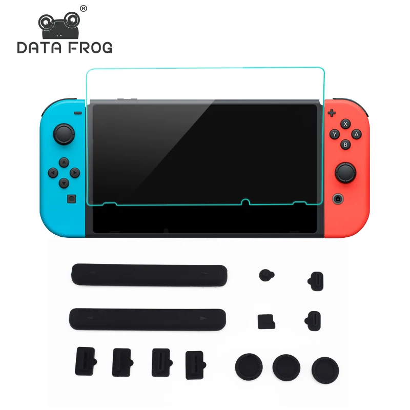 
New 2 In 1 Dust proof Kit For Nintend Switch NS Rubber Plug Kit Suit Set HD Tempered Glass Screen Protector For Nintendo Switch  (60697963979)