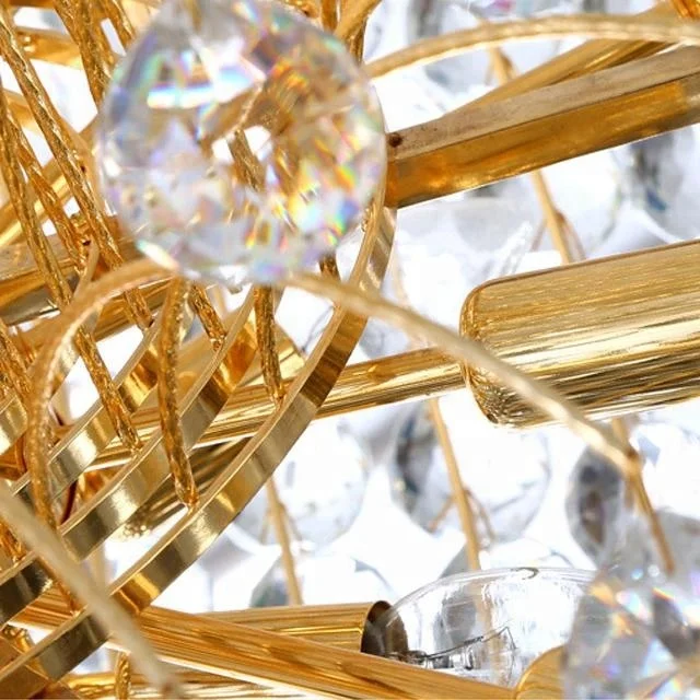 Energy Saving Light Source and Gold Empire Long Crystal Chandelier Stair Light For Villas Hotel Lobby Lighting