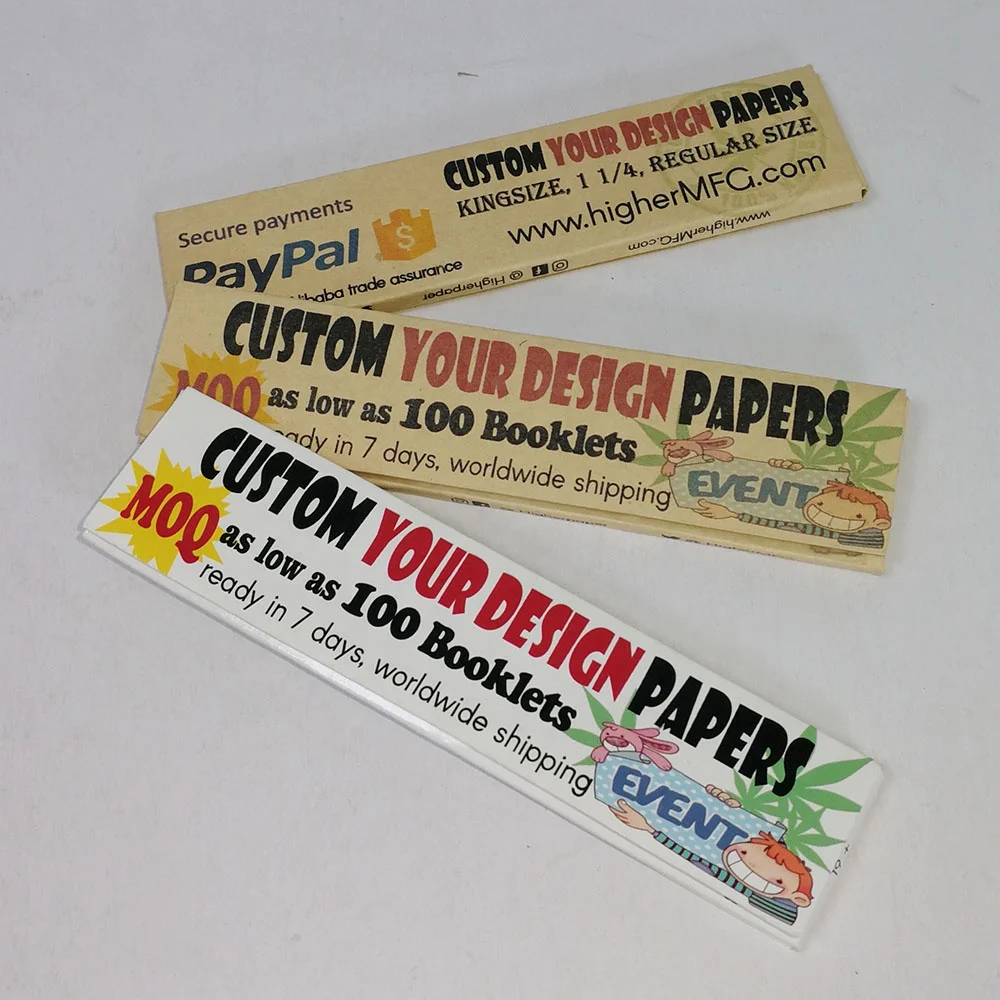 
Hemp rolling paper kingsize slim slow burn organic paper 
