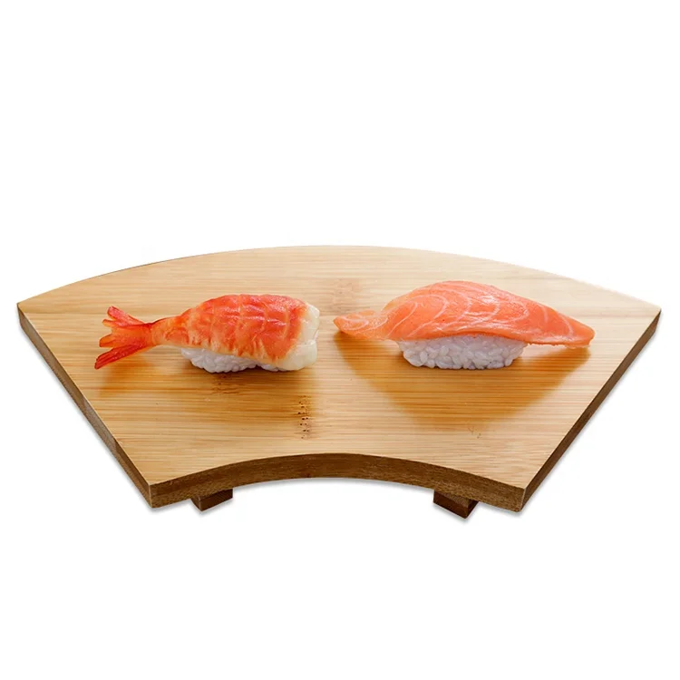 
Japanese Sector Shaped Sushi Plate, Buddha Sushi Plate, Bamboo Sushi Tray - Restaurantware 