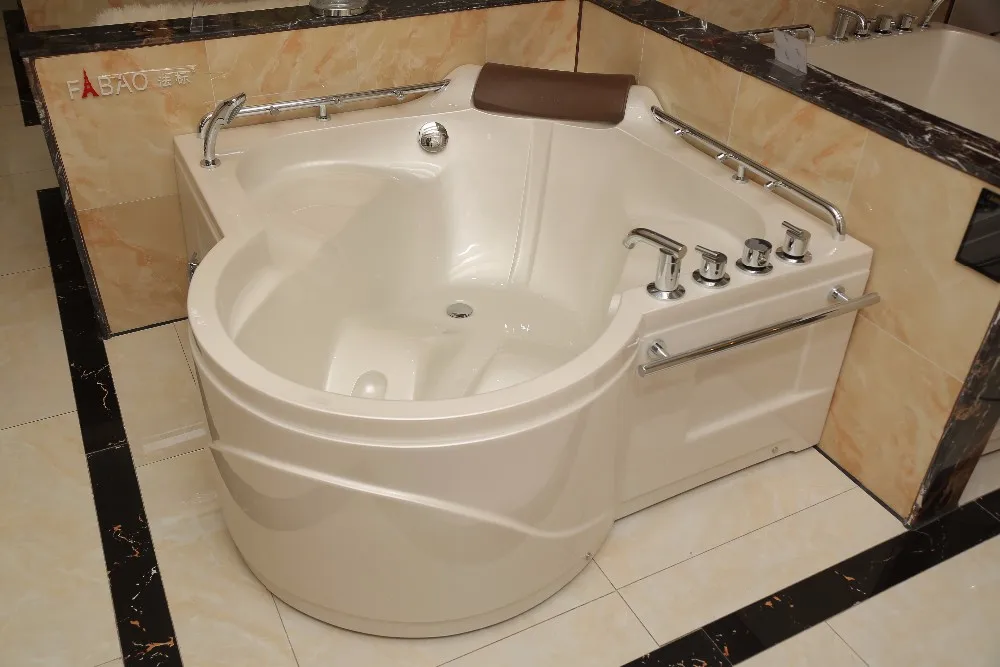 FABIAO Baignoire jakuzzy Modern Design Bath Luxury Sector Shape acrylic Freestanding 2 Person Bath Tub Prices For Hot Spring SPA