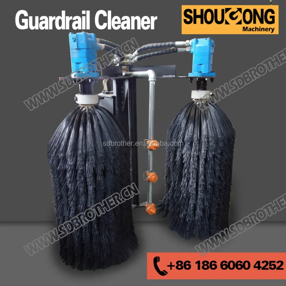 Skid Steer Attachment Guardrail Cleaner