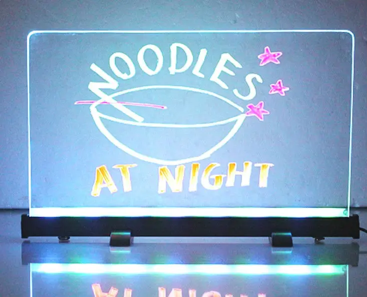 Неоновая акриловая табличка на ресепшн с белой подсветкой T1