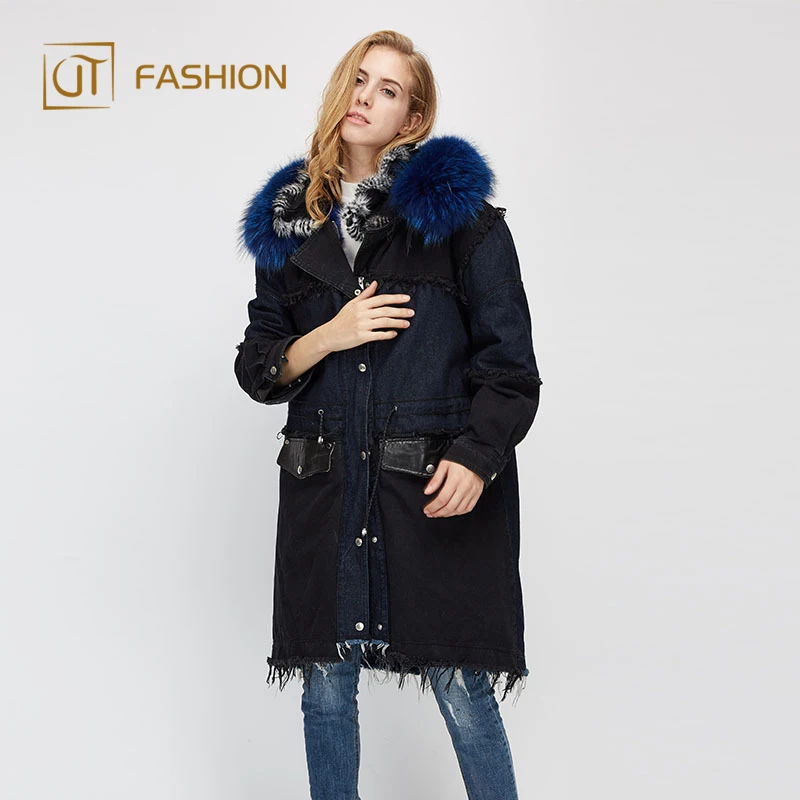 
New jtfur wholesale custom size fox fur collar hooded detachable inside parka chinese parka wool jackets with fur hooded 