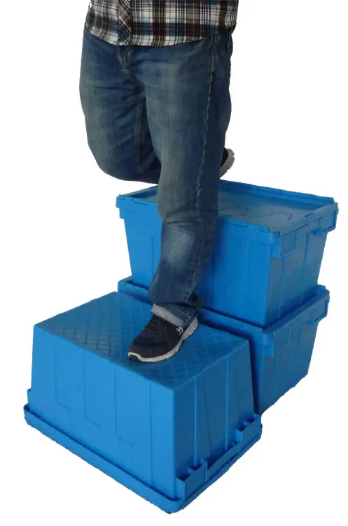 90L Removal Plastic Shipping Turnover Box for Electronic Security Transport Crate with Padlock