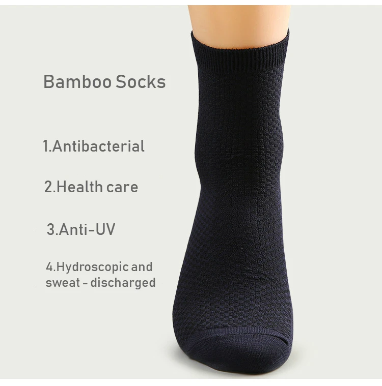 2019 New custom logo men business bamboo carbon black dress socks for men