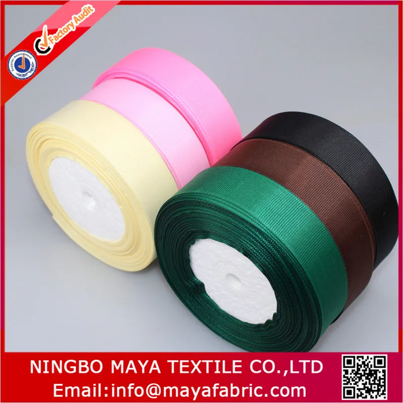 Factory supply customized colorful polyester grosgrain ribbon in size 1inch