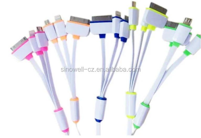  Новая модель 4 головки многозарядный usb-кабель для iphone/samsung/andriod быстрая