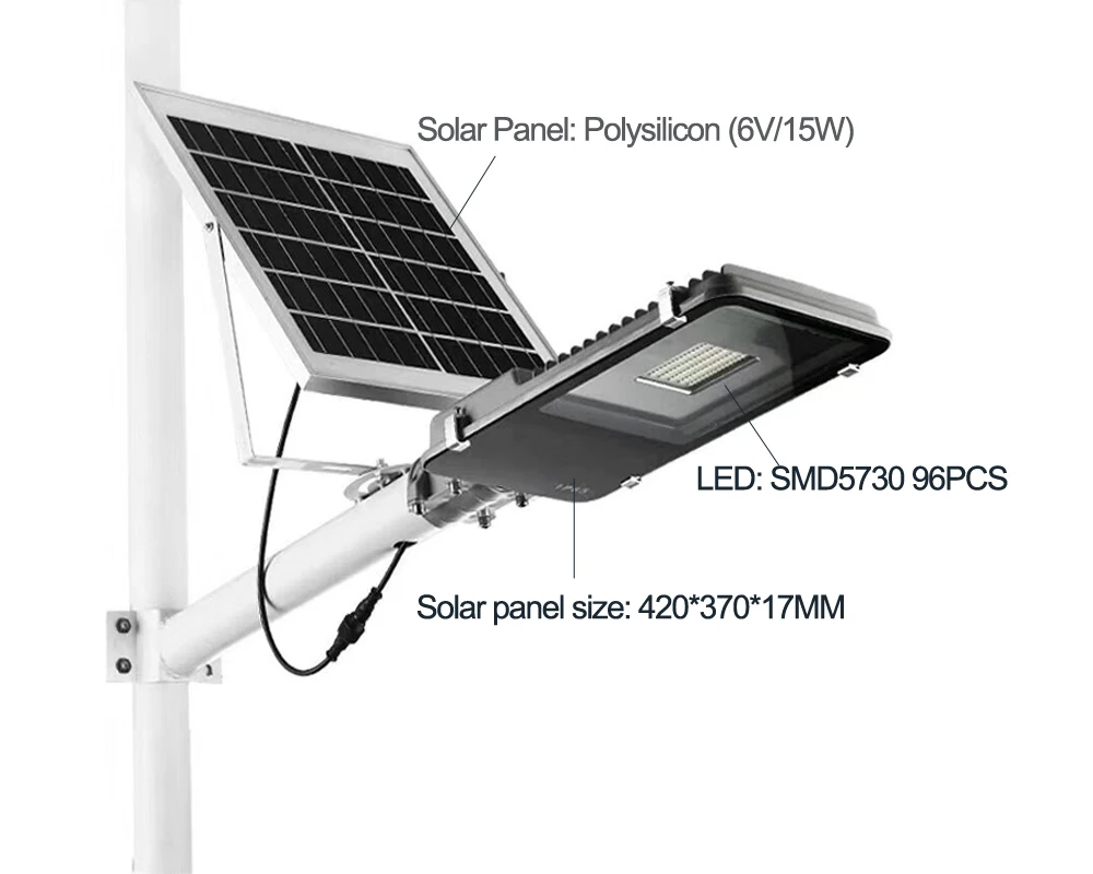 Сделано в Китае водонепроницаемый IP65 наружные солнечные панели 30 Вт монокристаллические SMD5730V 100 светодиоды уличный светильник на солнечной