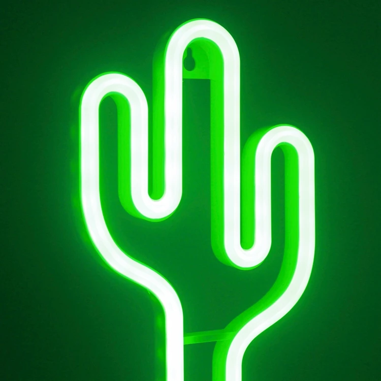hot sale desktop decorative led cactus neon lamp light