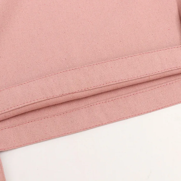 100% cotton canvas gold printing pink tote bag with logo