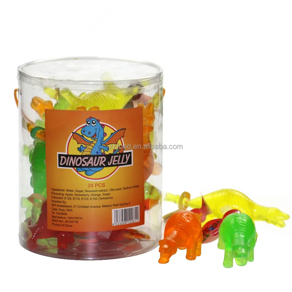 Dinosaur shape fruity flavour fruit Jelly in jar