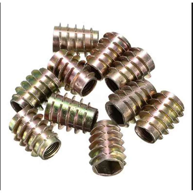 Hex Drive Screw Threaded Insert Type D Nut For Wood with Flange M4/M5/M6/M8/M10